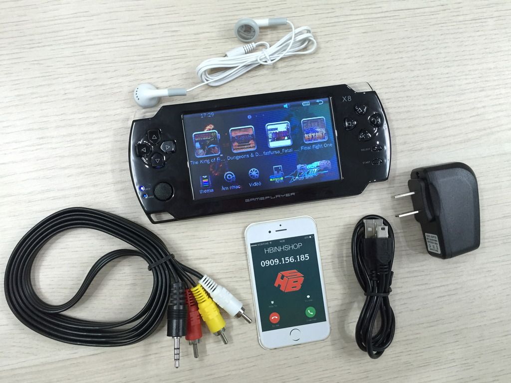 Máy Game PSP X8 màn hình cảm ứng 4,3-Chơi được các Game thùng CPS,GBA,GB,NES,SMD,SFC..chỉ 800K