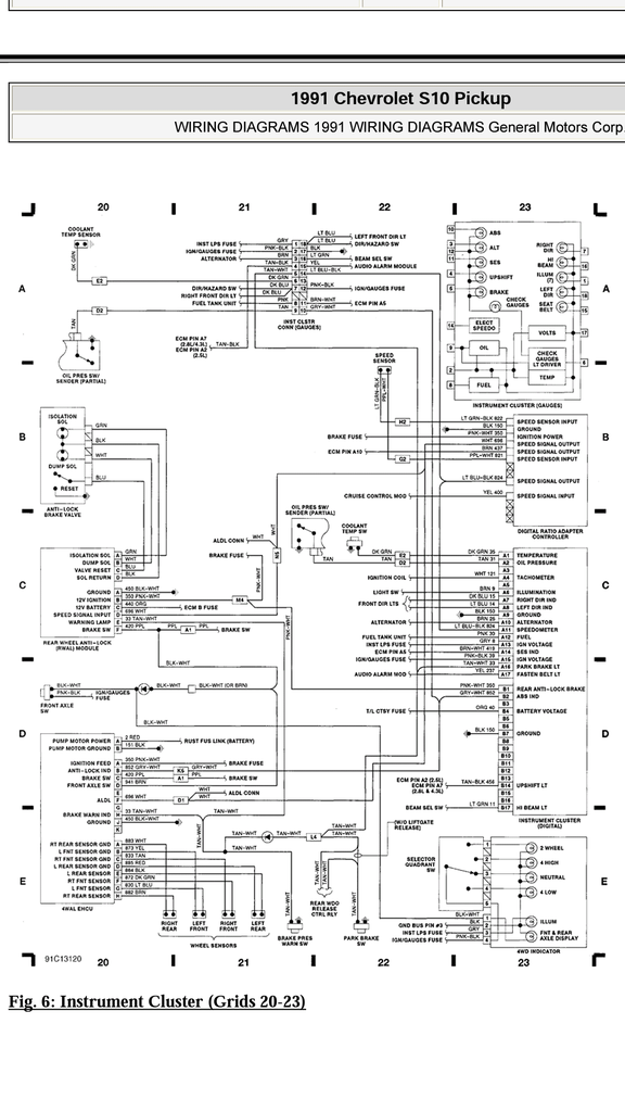 1991 S10 Wiring Diagram