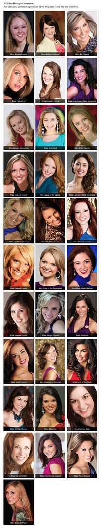 Miss Michigan 2012 - Meet Official Contestants