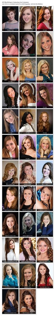 Miss Michigan OT 2012 Contestants