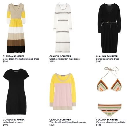 Claudia Schiffer Spring Collection at Net-a-Porter