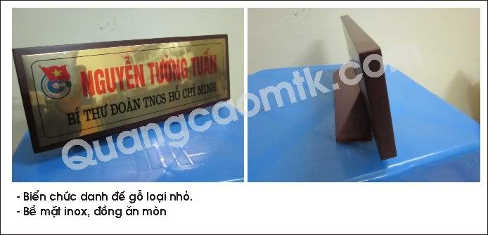 Biển chức danh đế gỗ, bien chuc danh de go