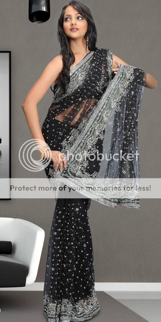 Bollywood Indian Designer Sari Eminent Black Saree SKH222  