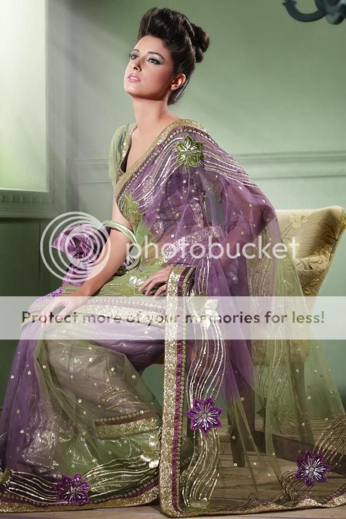 Indian Reception Designer Sari Meritorious Net Saree SMY806  