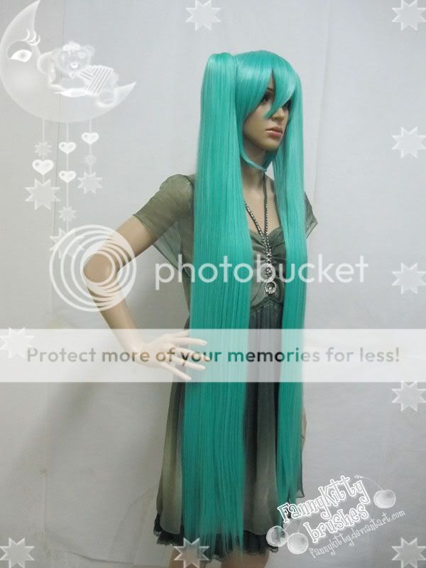 NEW Long vocaloid MIKU Straght GREEN Cosplay Party wig L09  