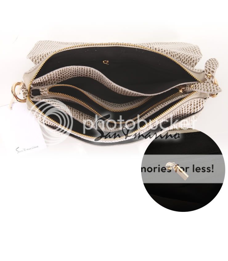 Real leather snake grain shoulder bags clutch handbags  