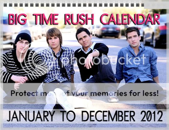   Big Time Rush BTR 12 Months January December 2012 Photo Wall Calendar
